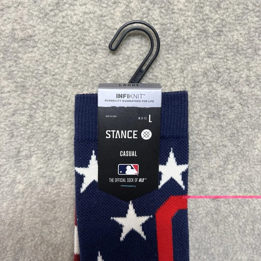Stance Cleveland Indians‎ Brigade Crew Socks Size Large MLB USA Flag NWT